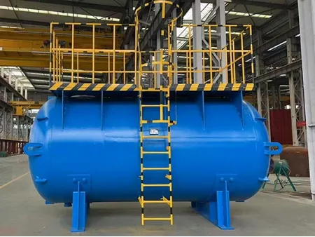 Tangki Penyimpanan Berlapis Kaca Mendatar